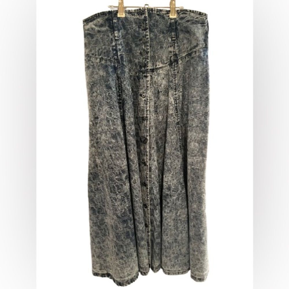 Vintage Anthro Style Denim Full Skirt